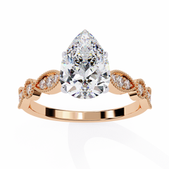 1.13 Carat Marquise Cut Beaded Lab-Grown Diamond Engagement Ring