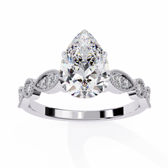 1.13 Carat Marquise Cut Beaded Lab-Grown Diamond Engagement Ring