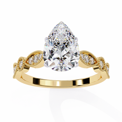 1.13 Carat Marquise Cut Beaded Lab-Grown Diamond Engagement Ring