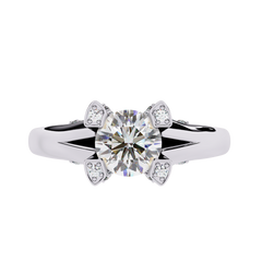 1.03 Carat Lab-Grown Diamond Engagement Ring in 18K Rose Gold – Crown Prong, Hidden Halo & Pavé Band
