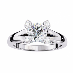 1.03 Carat Lab-Grown Diamond Engagement Ring in 18K Rose Gold – Crown Prong, Hidden Halo & Pavé Band