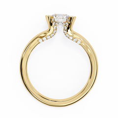 1.03 Carat Lab-Grown Diamond Engagement Ring in 18K Rose Gold – Crown Prong, Hidden Halo & Pavé Band