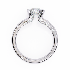 1.03 Carat Lab-Grown Diamond Engagement Ring in 18K Rose Gold – Crown Prong, Hidden Halo & Pavé Band