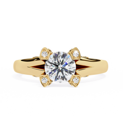 1.03 Carat Lab-Grown Diamond Engagement Ring in 18K Rose Gold – Crown Prong, Hidden Halo & Pavé Band