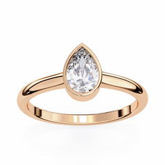 0.58 Carat Pear-Shaped Lab-Grown Diamond Ring in 18K Gold