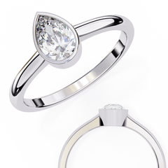 0.58 Carat Pear-Shaped Lab-Grown Diamond Ring in 18K Gold
