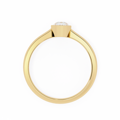 0.58 Carat Pear-Shaped Lab-Grown Diamond Ring in 18K Gold