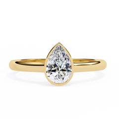 0.58 Carat Pear-Shaped Lab-Grown Diamond Ring in 18K Gold