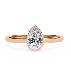 0.58 Carat Pear-Shaped Lab-Grown Diamond Ring in 18K Gold