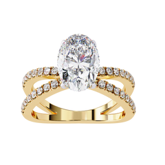 The Tory 1.57 Carat Oval Cut Engagement Ring with Hidden Halo & Split Shank