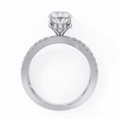 The Tory 1.57 Carat Oval Cut Engagement Ring with Hidden Halo & Split Shank