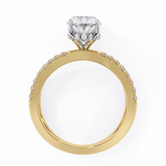 The Tory 1.57 Carat Oval Cut Engagement Ring with Hidden Halo & Split Shank