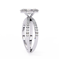 Guinevere 1.14 Carat Marquise Cut Lab-Grown Diamond Engagement Ring in 18K Gold – Split Shank