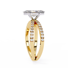 Guinevere 1.14 Carat Marquise Cut Lab-Grown Diamond Engagement Ring in 18K Gold – Split Shank