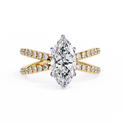 Guinevere 1.14 Carat Marquise Cut Lab-Grown Diamond Engagement Ring in 18K Gold – Split Shank