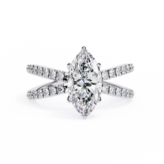 Guinevere 1.14 Carat Marquise Cut Lab-Grown Diamond Engagement Ring in 18K Gold – Split Shank