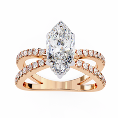 Guinevere 1.14 Carat Marquise Cut Lab-Grown Diamond Engagement Ring in 18K Gold – Split Shank