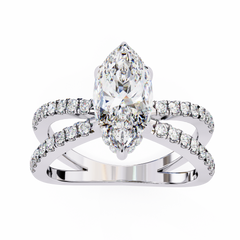 Guinevere 1.14 Carat Marquise Cut Lab-Grown Diamond Engagement Ring in 18K Gold – Split Shank