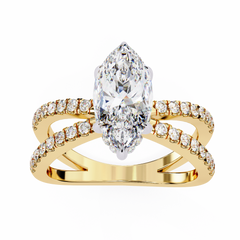Guinevere 1.14 Carat Marquise Cut Lab-Grown Diamond Engagement Ring in 18K Gold – Split Shank