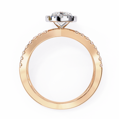 1.3 Carat Oval Cut Halo Solitaire Ring with Split Shank in 18K Gold – Wedding & Anniversary Ring for Women