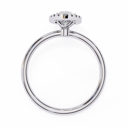 0.98 Carat Marquise Cut Halo Diamond Engagement Ring