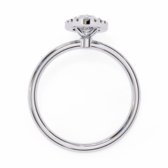 0.98 Carat Marquise Cut Halo Diamond Engagement Ring