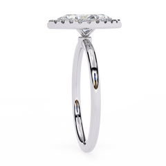 0.98 Carat Marquise Cut Halo Diamond Engagement Ring