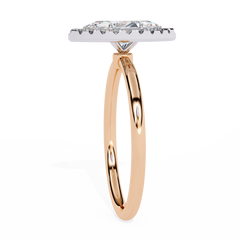 0.98 Carat Marquise Cut Halo Diamond Engagement Ring
