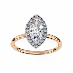 0.98 Carat Marquise Cut Halo Diamond Engagement Ring