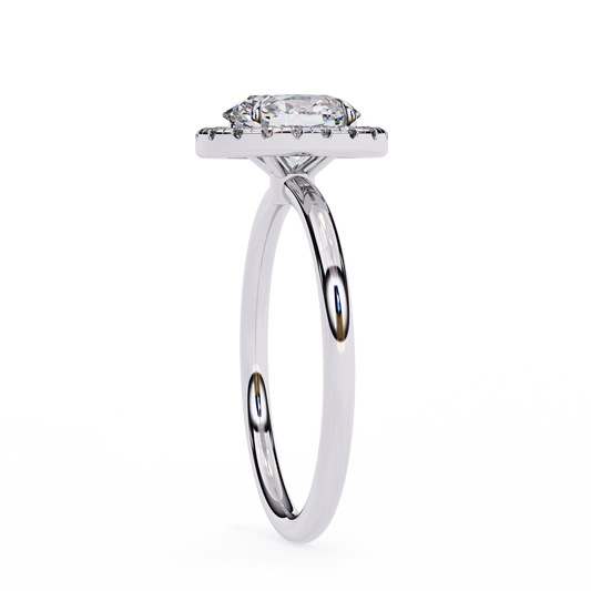 1.24 Carat Marquise Cut Halo Diamond Engagement Ring