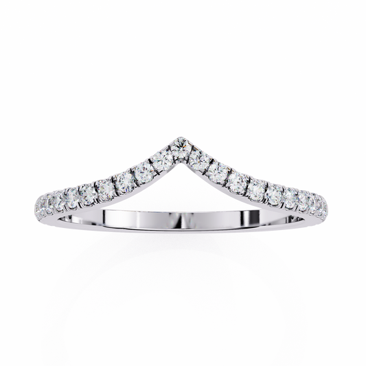 Solitairekart 0.24 Carat Natural Diamond V-Shaped Band – HI Color, VS-SI Clarity