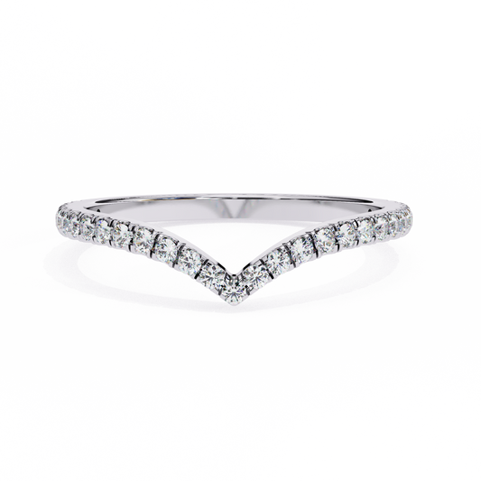 Solitairekart 0.24 Carat Natural Diamond V-Shaped Band – HI Color, VS-SI Clarity