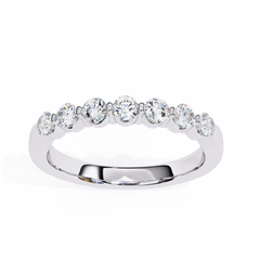 0.52 Ctw Round-Cut Diamond Half Eternity Band