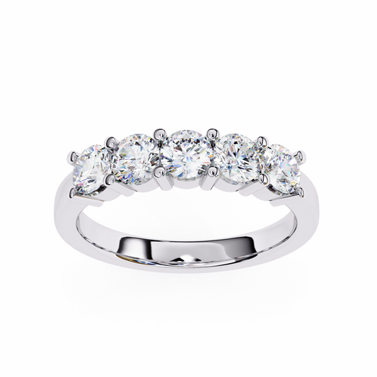 1.03 Carat Classic Five-Stone Diamond Ring