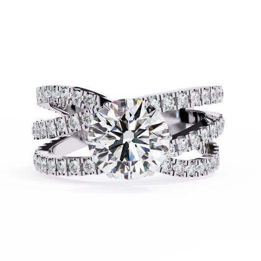 Flutter 1.63 Carat Round Cut Diamond Ring