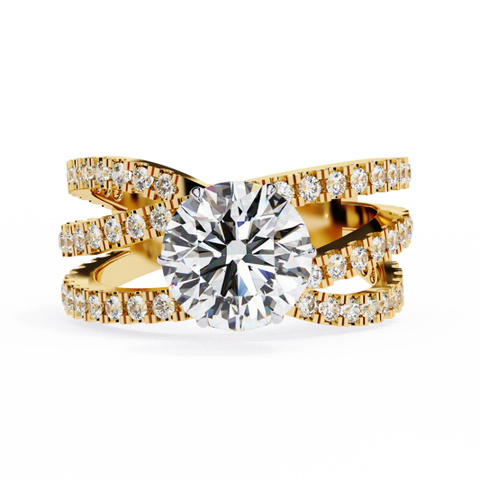 Flutter 1.63 Carat Round Cut Diamond Ring