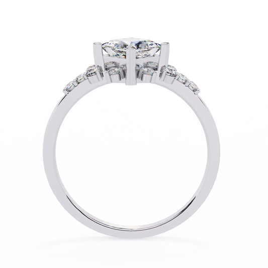Heritage-Inspired 1.01 Carat Princess & Round Cut Diamond Ring – Model Princess