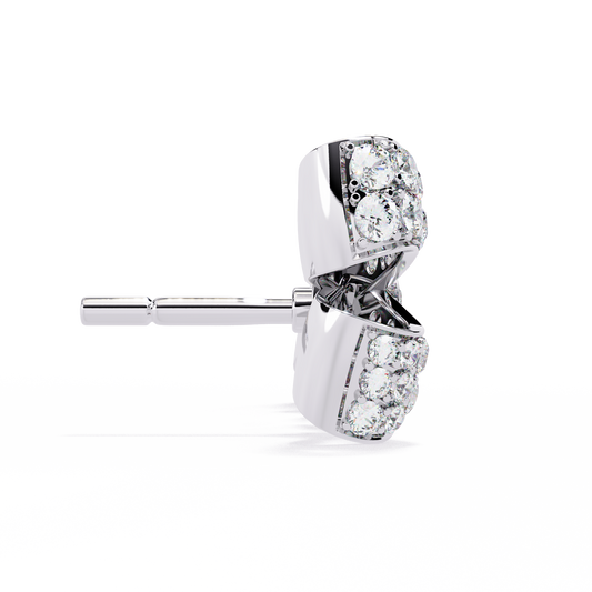0.96 Carat Mode Bow Design Round Lab-Grown Diamond Stud Earrings