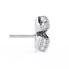 0.96 Carat Mode Bow Design Round Lab-Grown Diamond Stud Earrings