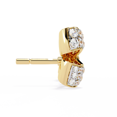0.96 Carat Mode Bow Design Round Lab-Grown Diamond Stud Earrings