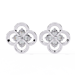 0.85 Carat Moissanite Clover Stud Earrings in 925 Sterling Silver