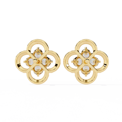 0.85 Carat Moissanite Clover Stud Earrings in 925 Sterling Silver