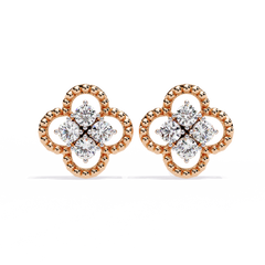0.85 Carat Moissanite Clover Stud Earrings in 925 Sterling Silver