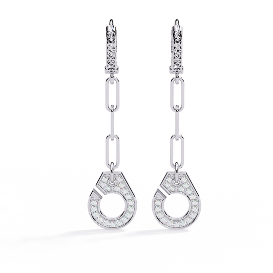 0.54 Carat Reet Cufflink Design Drop Earrings