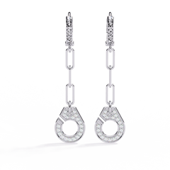 0.54 Carat Reet Cufflink Design Drop Earrings