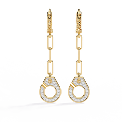 0.54 Carat Reet Cufflink Design Drop Earrings