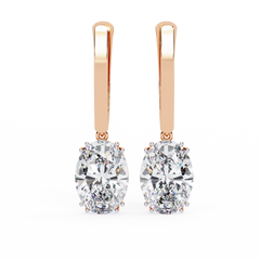 1.62 Carat Oval-Shaped Diamond Dangle Earrings in 14K Gold with Lever-Backs (G-H, VS2-SI1)