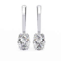 1.62 Carat Oval-Shaped Diamond Dangle Earrings in 14K Gold with Lever-Backs (G-H, VS2-SI1)
