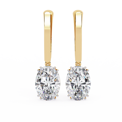 1.62 Carat Oval-Shaped Diamond Dangle Earrings in 14K Gold with Lever-Backs (G-H, VS2-SI1)