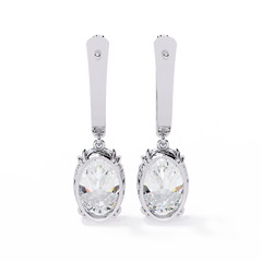 1.62 Carat Oval-Shaped Diamond Dangle Earrings in 14K Gold with Lever-Backs (G-H, VS2-SI1)